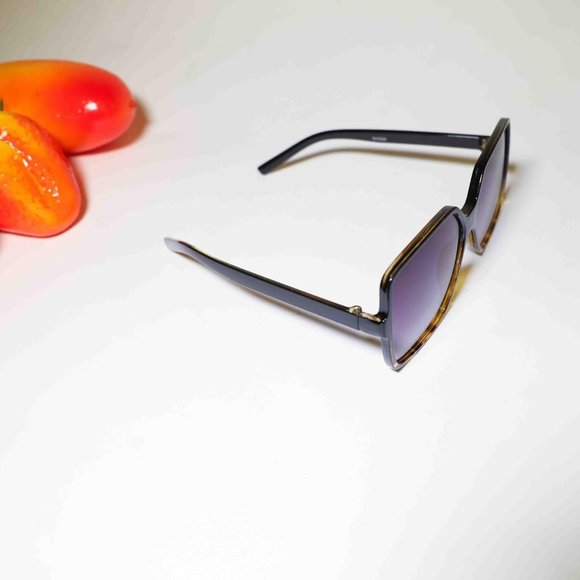 Unisex Black Leopard Oversized Sunglasses Gradient Hip Hop Shades - Picture 4 of 4